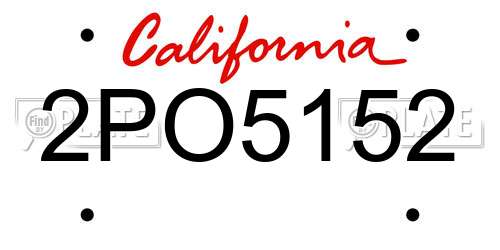2PO5152 California License Plate