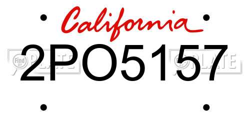 2PO5157 California License Plate