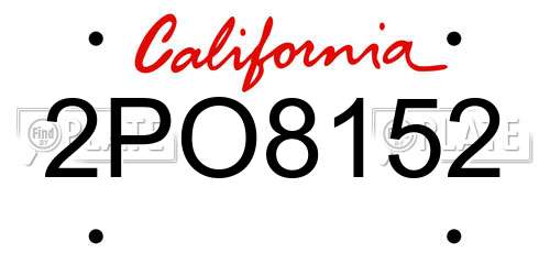 2PO8152 California License Plate