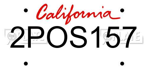 2POS157 California License Plate