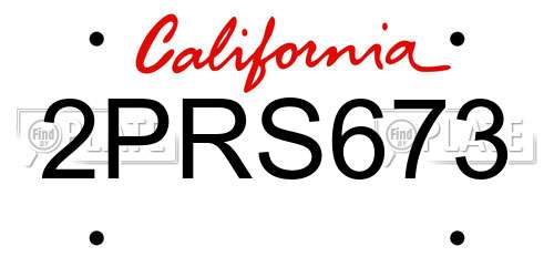 2PRS673 California License Plate