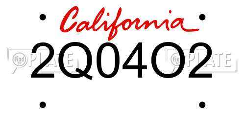 2Q04O2 California License Plate