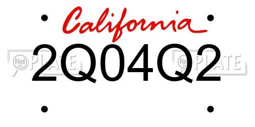 2Q04Q2 California License Plate