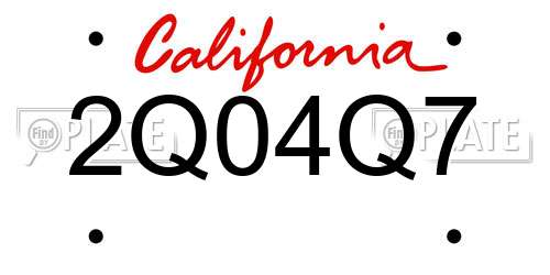 2Q04Q7 California License Plate