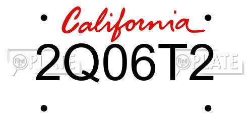 2Q06T2 California License Plate