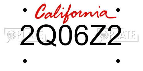 2Q06Z2 California License Plate