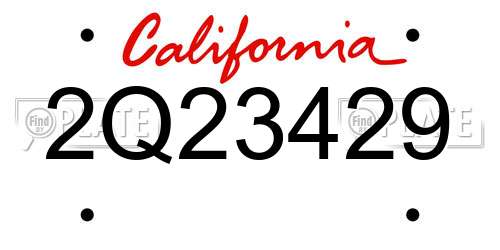 2Q23429 California License Plate