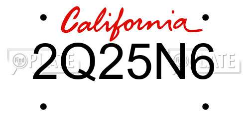 2Q25N6 California License Plate