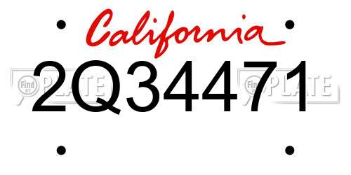 2Q34471 California License Plate
