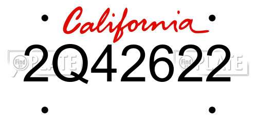 2Q42622 California License Plate