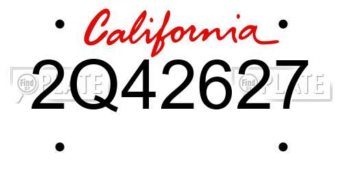 2Q42627 California License Plate