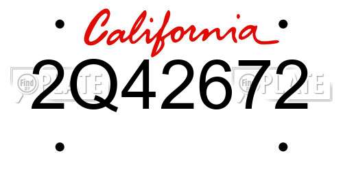 2Q42672 California License Plate