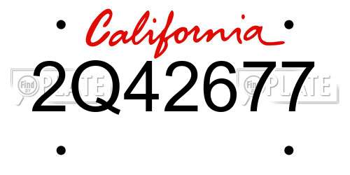 2Q42677 California License Plate