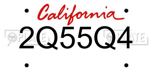 2Q55Q4 California License Plate