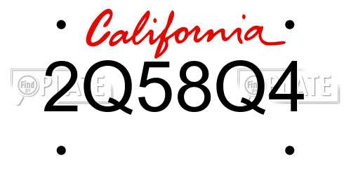 2Q58Q4 California License Plate