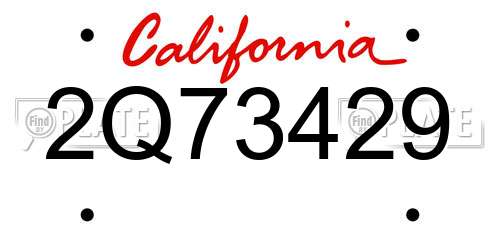 2Q73429 California License Plate