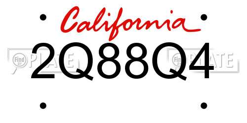 2Q88Q4 California License Plate