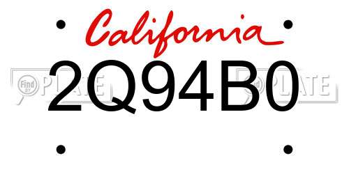 2Q94B0 California License Plate