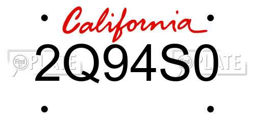 2Q94S0 California License Plate