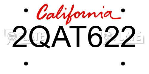 2QAT622 California License Plate