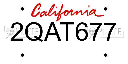 2QAT677 California License Plate