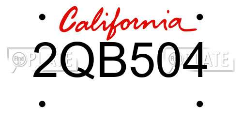 2QB504 California License Plate