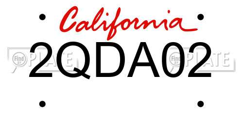 2QDA02 California License Plate