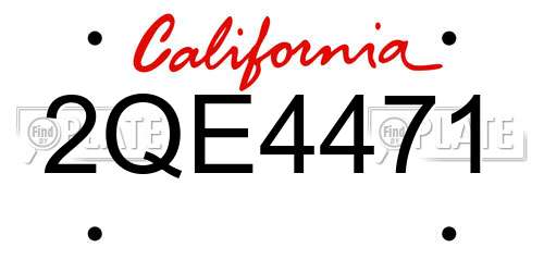 2QE4471 California License Plate