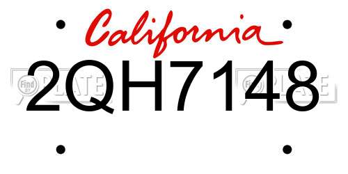 2QH7148 California License Plate