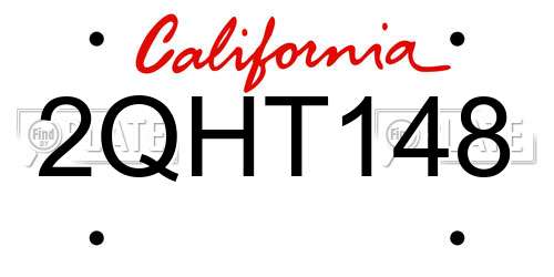 2QHT148 California License Plate