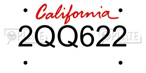 2QQ622 California License Plate