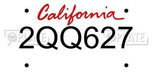 2QQ627 California License Plate