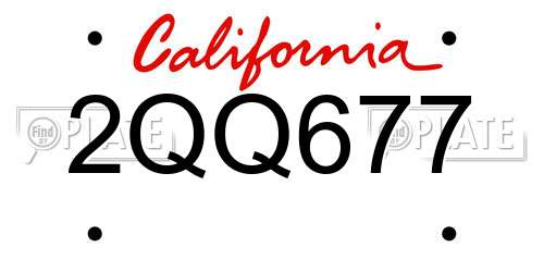 2QQ677 California License Plate