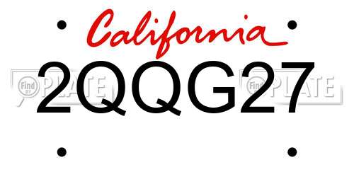 2QQG27 California License Plate
