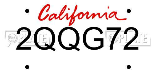 2QQG72 California License Plate