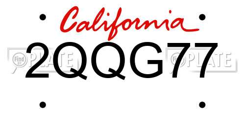 2QQG77 California License Plate