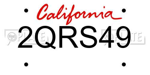 2QRS49 California License Plate
