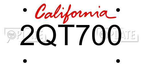 2QT700 California License Plate