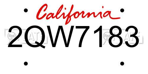 2QW7183 California License Plate