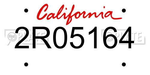 2R05164 California License Plate