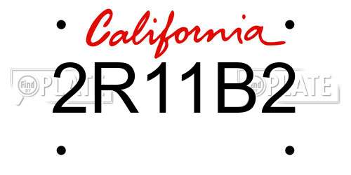 2R11B2 California License Plate