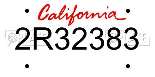 2R32383 California License Plate