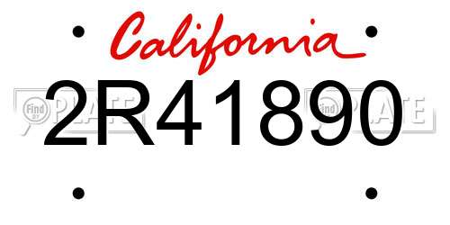 2R41890 California License Plate
