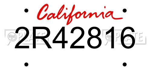 2R42816 California License Plate