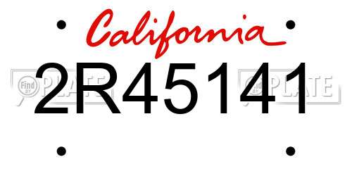 2R45141 California License Plate