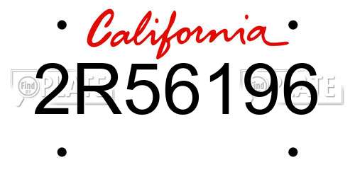 2R56196 California License Plate