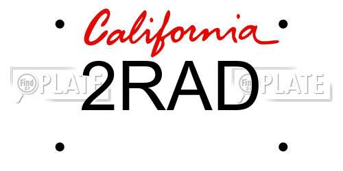2RAD California License Plate