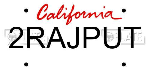 2RAJPUT California License Plate