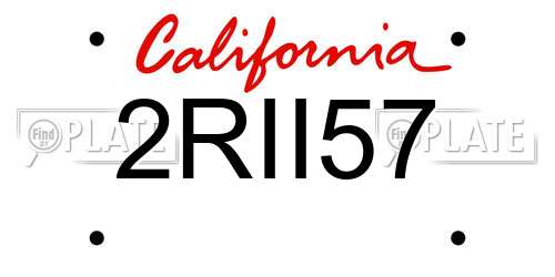 2RII57 California License Plate
