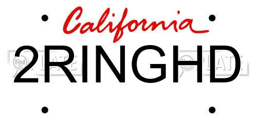 2RINGHD California License Plate